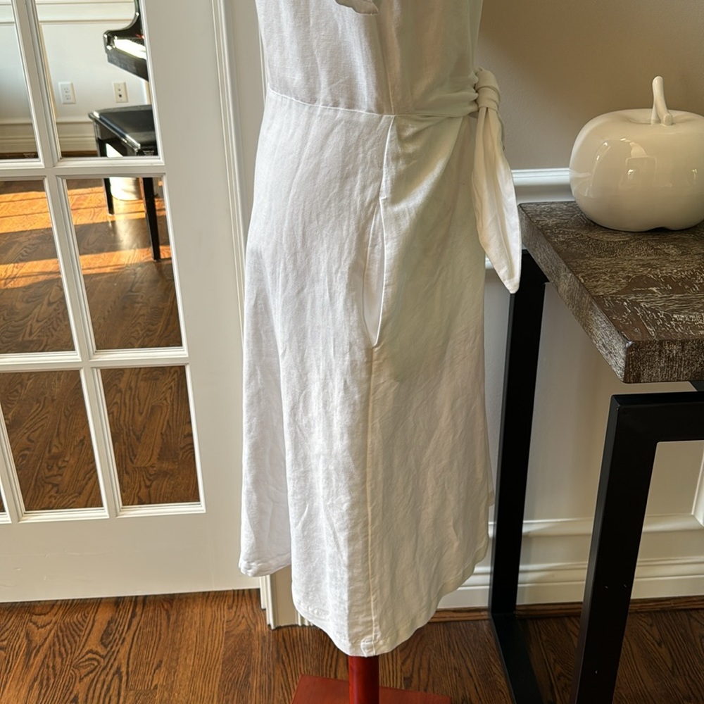 Vineyard vines White tie front linen dress Size 10 - Picture 8 of 14